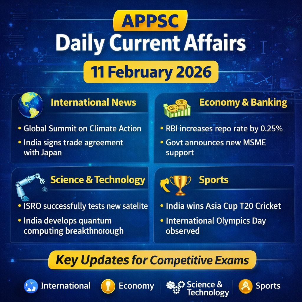 APPSC Daily Current Affairs 11th February 2026 exam updates