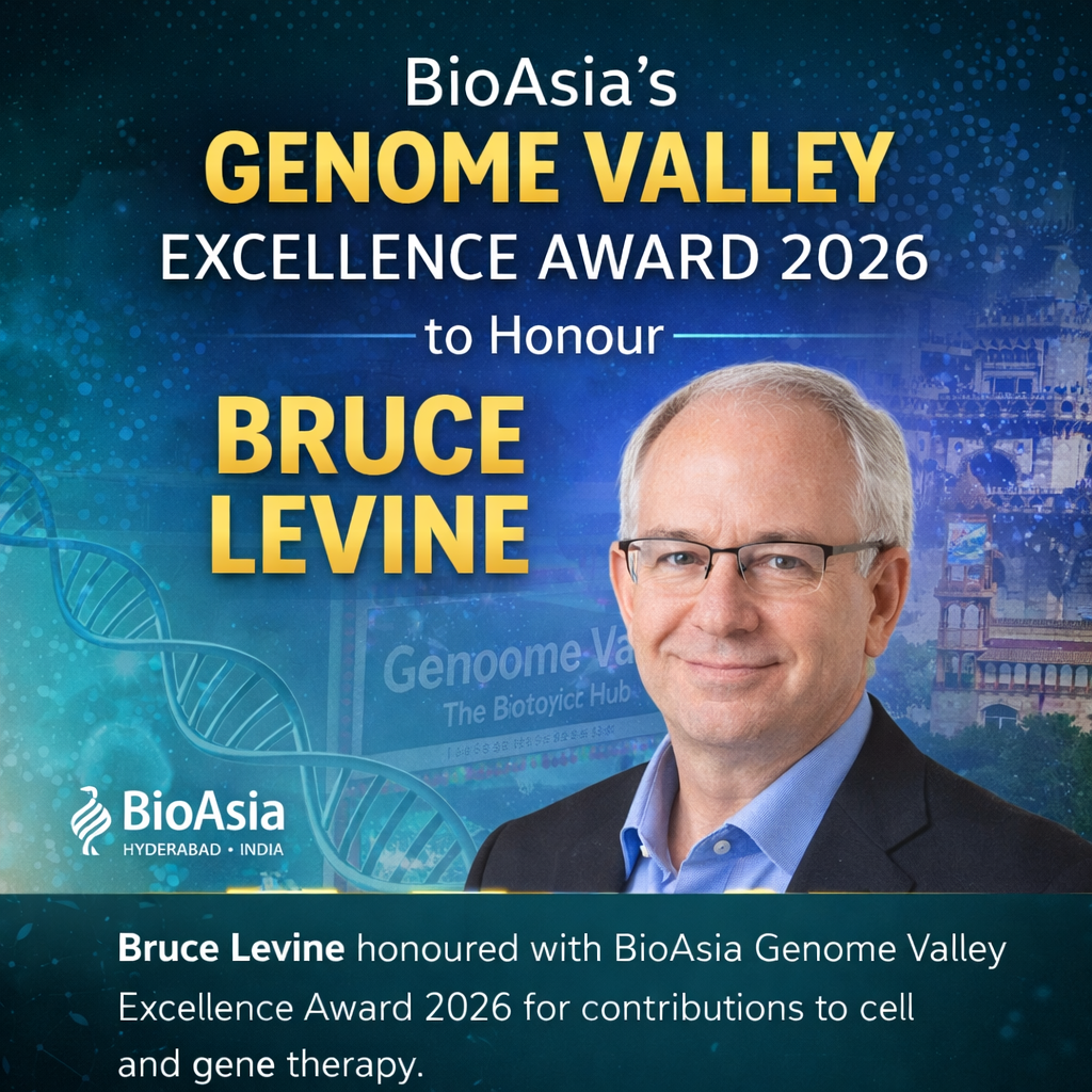 Bruce Levine to receive BioAsia Genome Valley Excellence Award 2026 at Hyderabad biotech summit