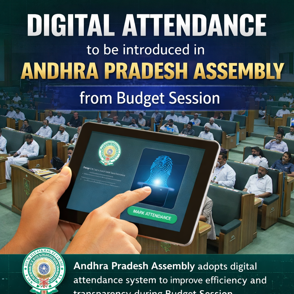 Digital attendance system introduced in Andhra Pradesh Assembly during Budget Session to enhance legislative transparency
