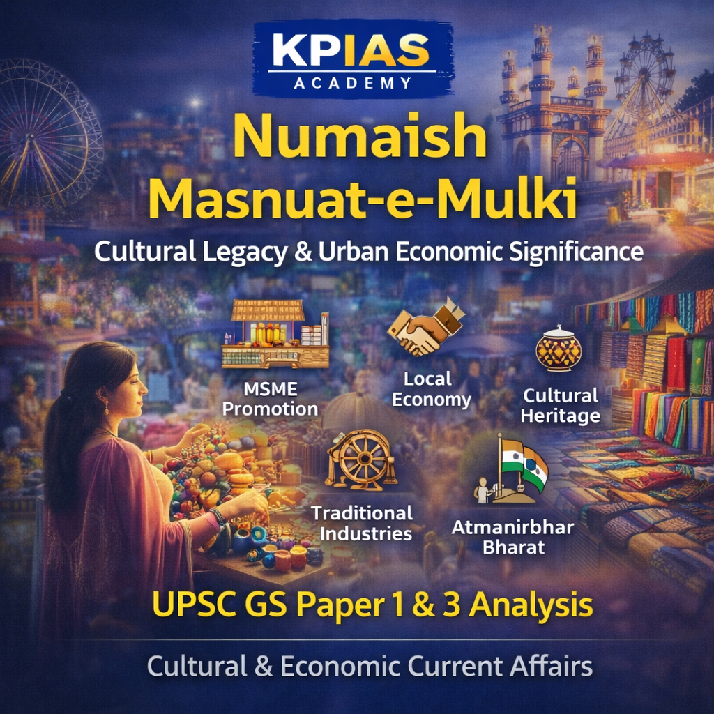 Numaish Masnuat-e-Mulki Hyderabad exhibition highlighting cultural heritage and urban economic significance for UPSC by KPIAS Academy