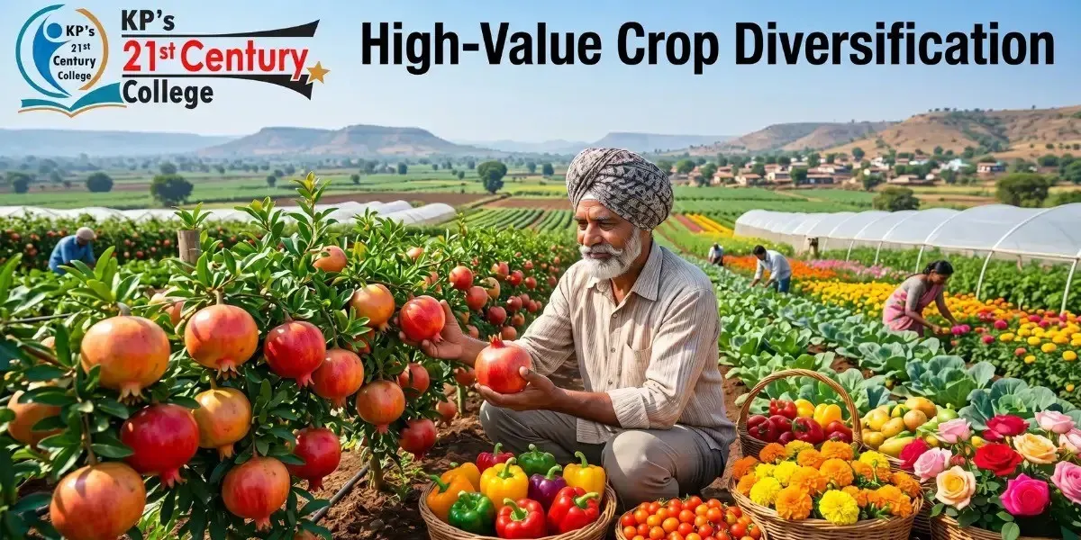 High value crop diversification India horticulture growth farmer income UPSC