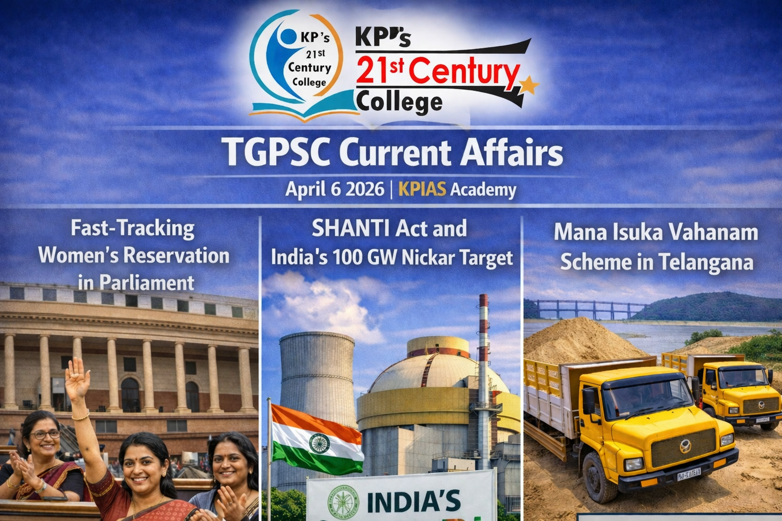 TGPSC current affairs April 6 2026 and Telangana governance update
