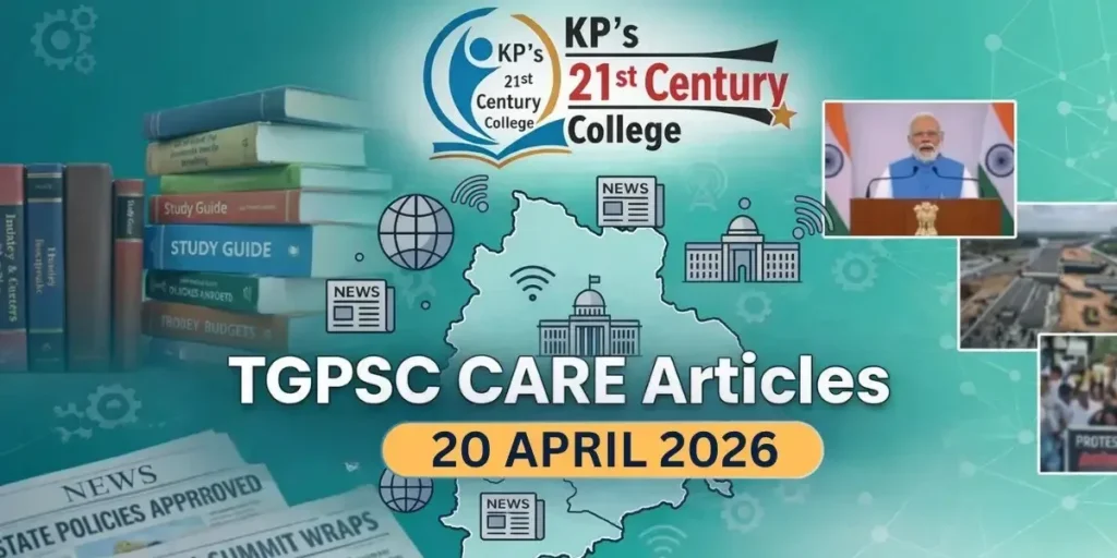 TGPSC current affairs 20 April 2026 including Telangana MLC issue river basin scheme and women reservation