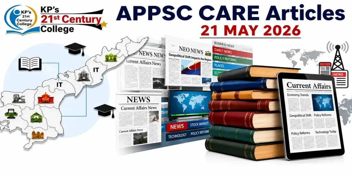 APPSC Current Affairs 21 May 2026 covering Andhra Model of Education, BCCI not under RTI Act and India energy storage renewable challenge by KPIAS Academy