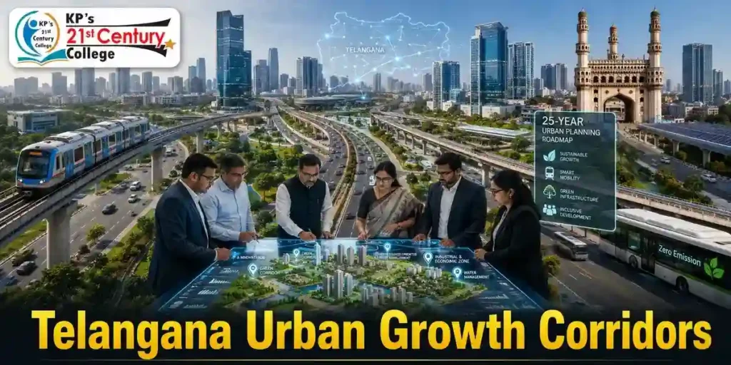 Telangana mega urban growth corridors 25-year urban planning roadmap — TGPSC current affairs 2026