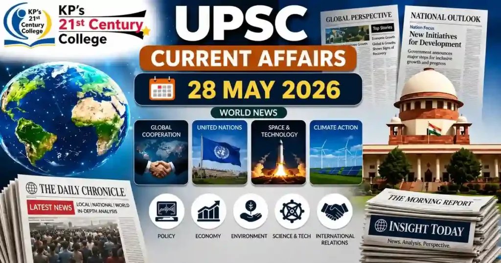 UPSC Current Affairs 28 May 2026 — VB-G RAM G rural employment scheme replacing MGNREGS and Centre demographic changes committee