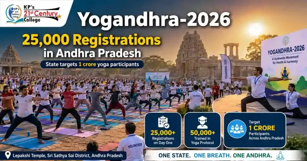 Yogandhra 2026 yoga session launch in Andhra Pradesh with 25000 participants registered