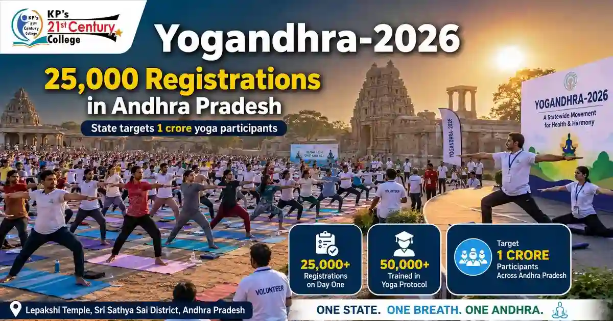 Yogandhra 2026 yoga session launch in Andhra Pradesh with 25000 participants registered