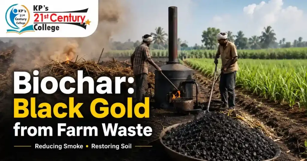 Biochar in India converting agricultural waste into carbon-rich soil amendment