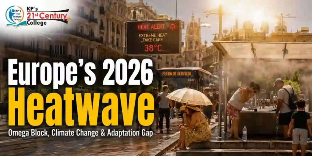Europe 2026 Heatwave caused by an Omega Block and intensified climate change impacts across Europe