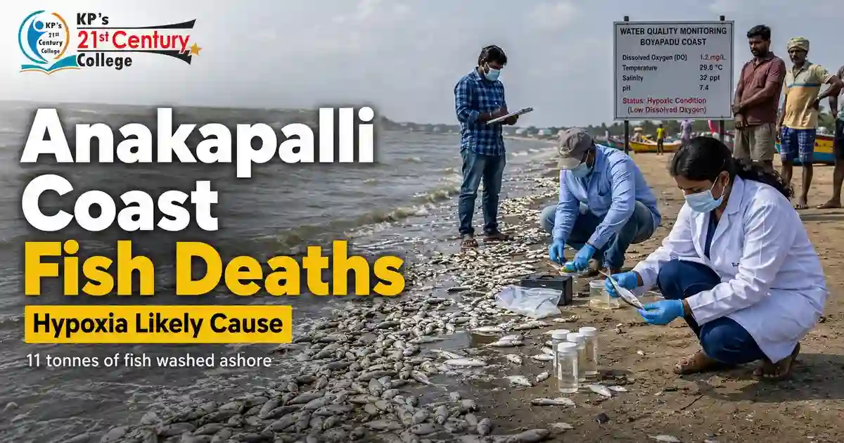 Hypoxia Fish Deaths caused by oxygen depletion on the Anakapalli coast
