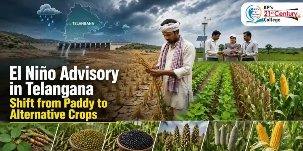 Telangana Kharif Contingency Plan for El Niño — climate-resilient agriculture explained by KPIAS Academy TGPSC
