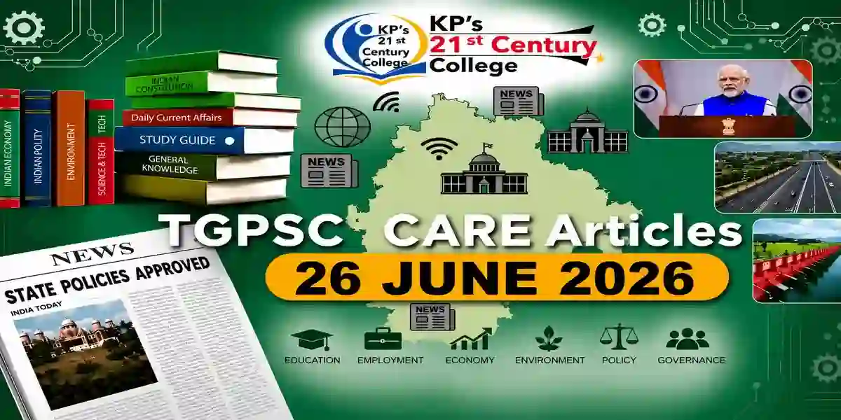 TGPSC Current Affairs 26 June 2026 featuring digital sovereignty, PCPNDT Act reforms and Telangana Police AI