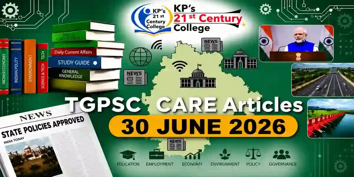 TGPSC Current Affairs 30 June 2026 featuring today's important national developments