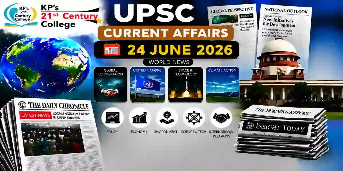 UPSC Current Affairs 24 June 2026 for exam preparation and daily updates