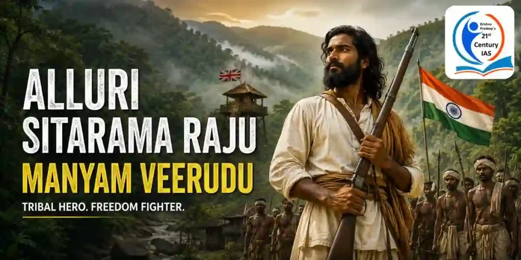 Alluri Sitarama Raju leading the Rampa Rebellion against British rule