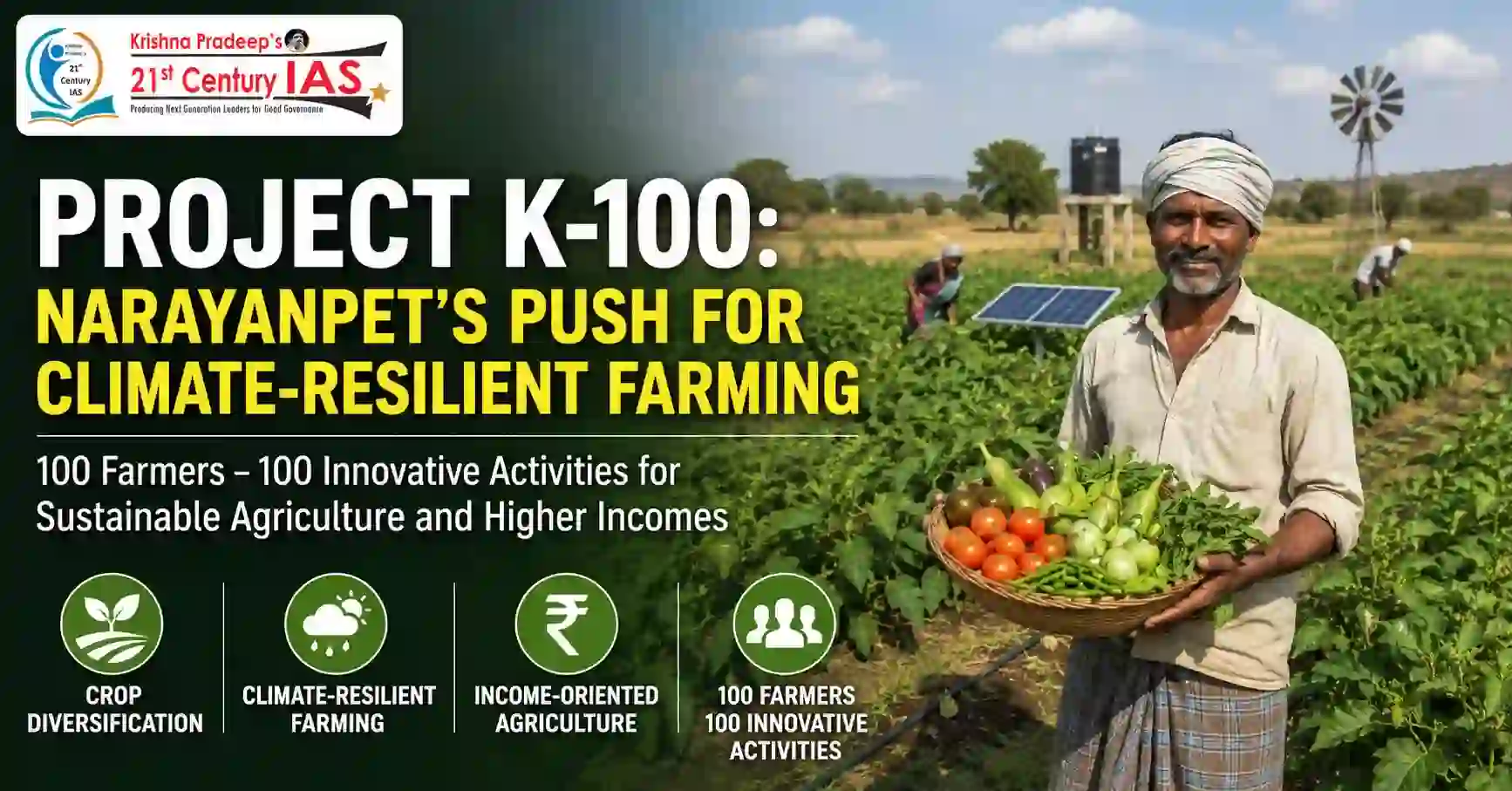Project K-100 promoting climate-resilient farming in Narayanpet Telangana