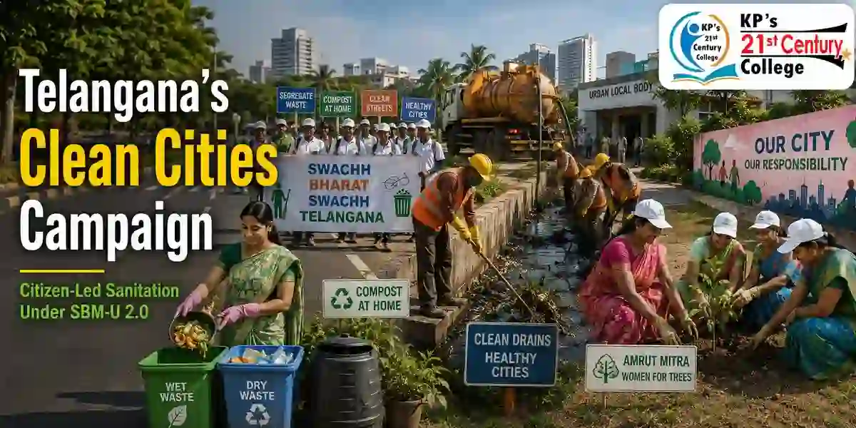 Swachh Bharat Mission Urban driving Telangana Clean Cities Campaign for urban sanitation improvement