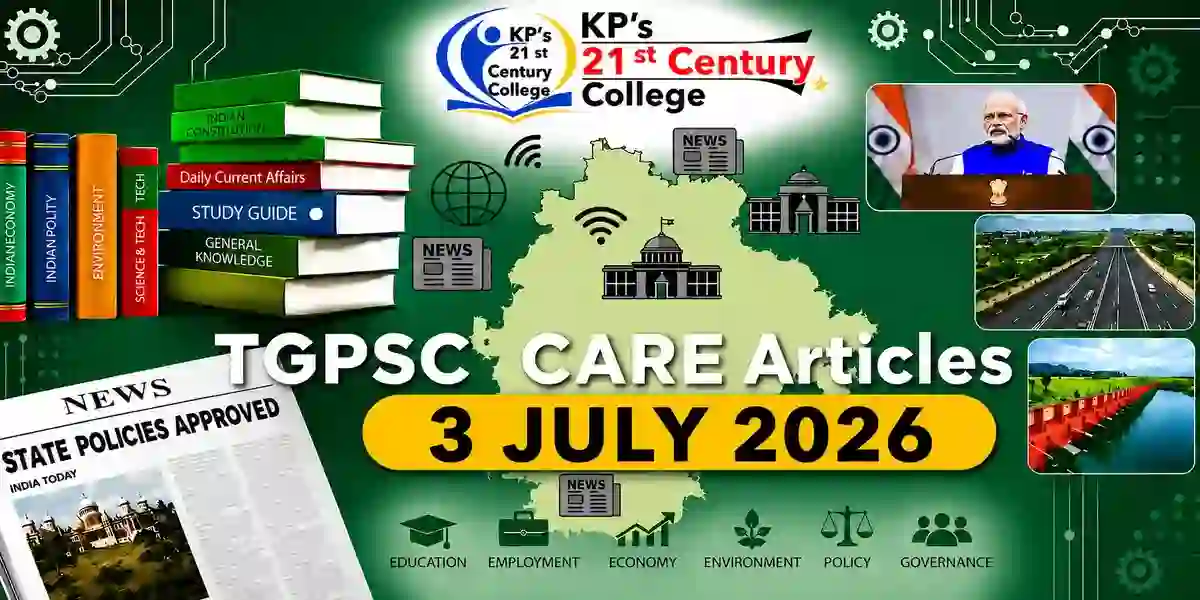 TGPSC Current Affairs 3 July 2026 covering today's important current affairs