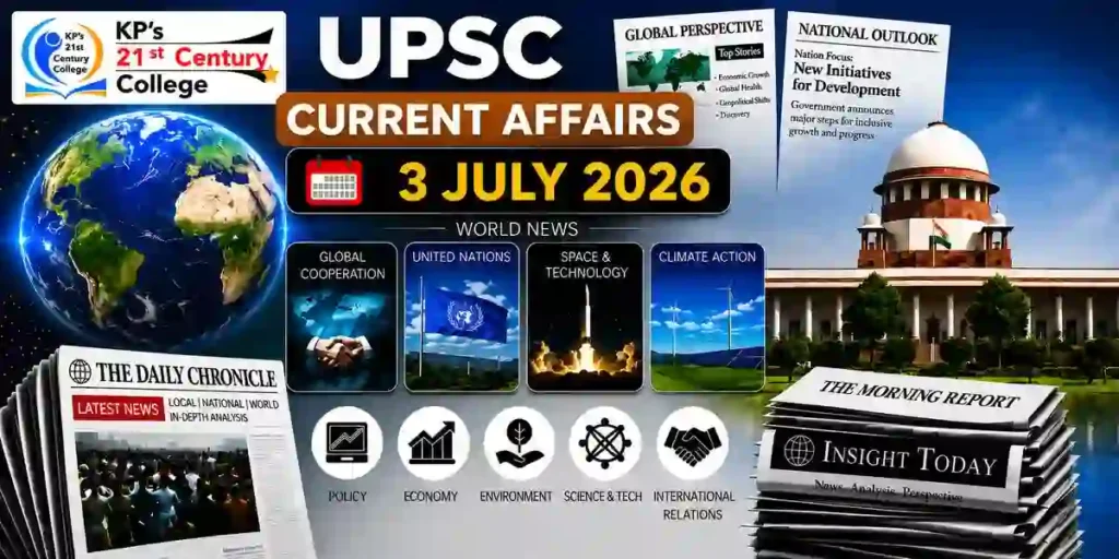 UPSC Current Affairs 3 July 2026 covering today's important current affairs