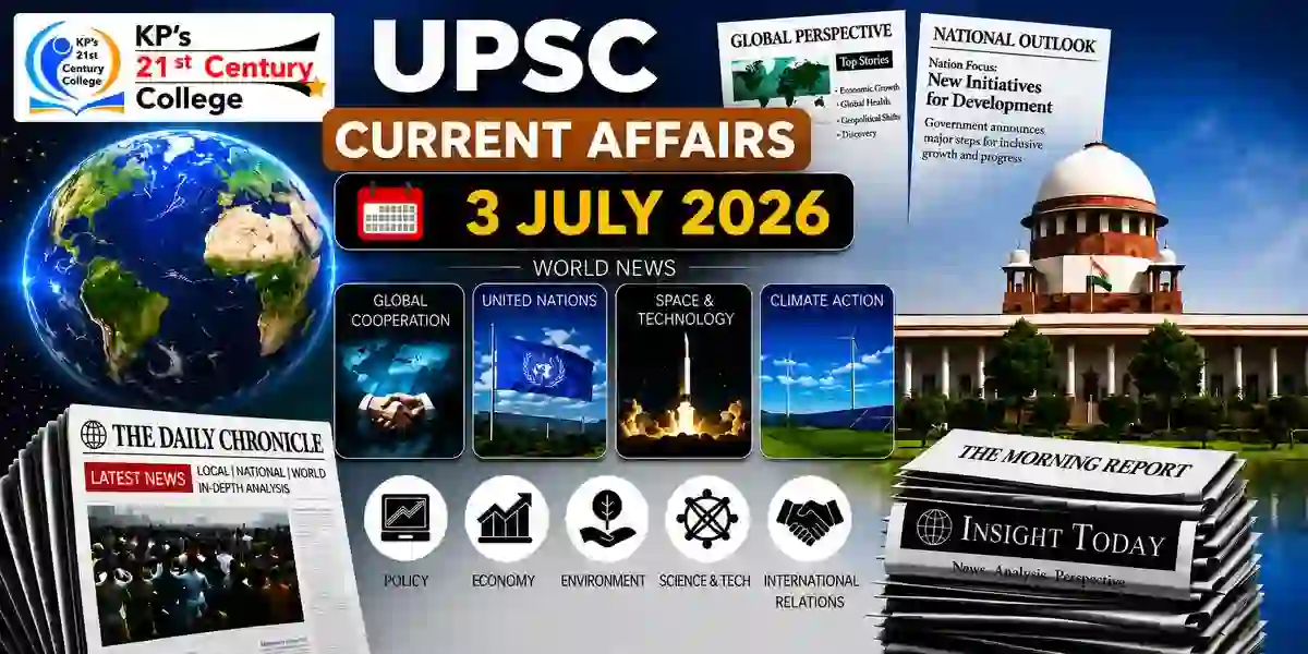 UPSC Current Affairs 3 July 2026 covering today's important current affairs