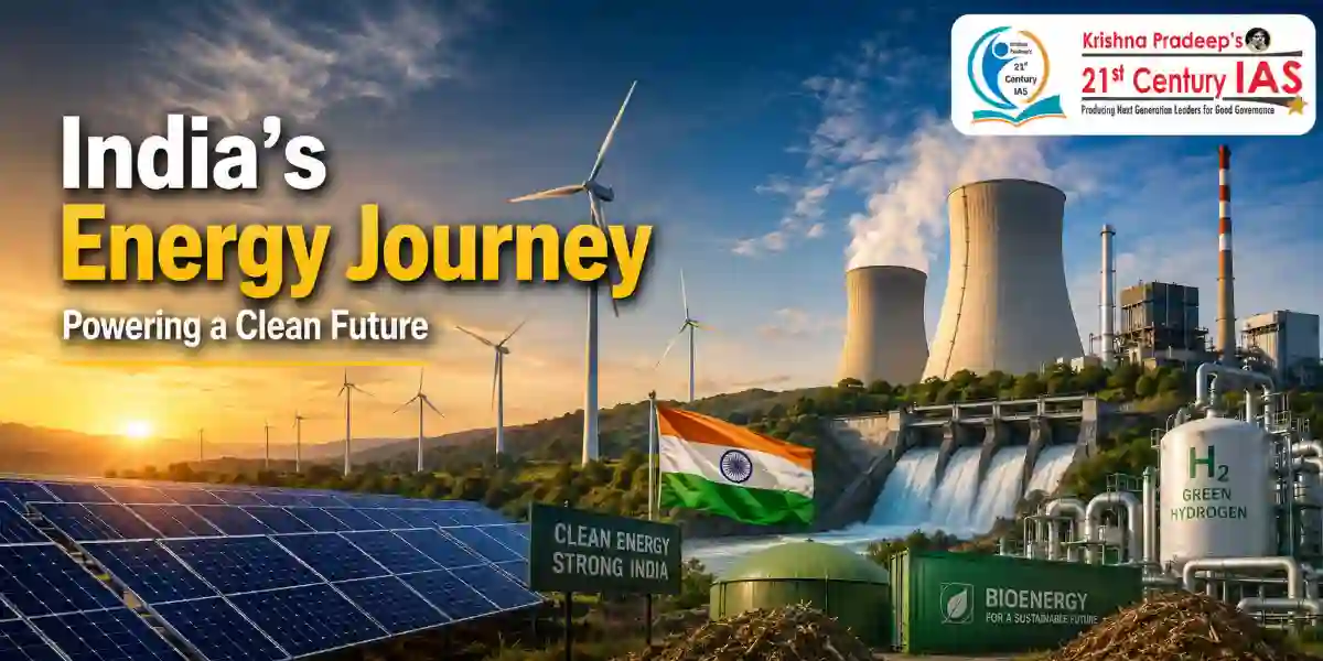 India Energy Transition showing solar, wind, coal, nuclear and green hydrogen infrastructure across India