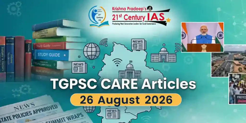 TGPSC Current Affairs 26 August 2026 featuring Telangana Fort Tourism PPP and major national developments