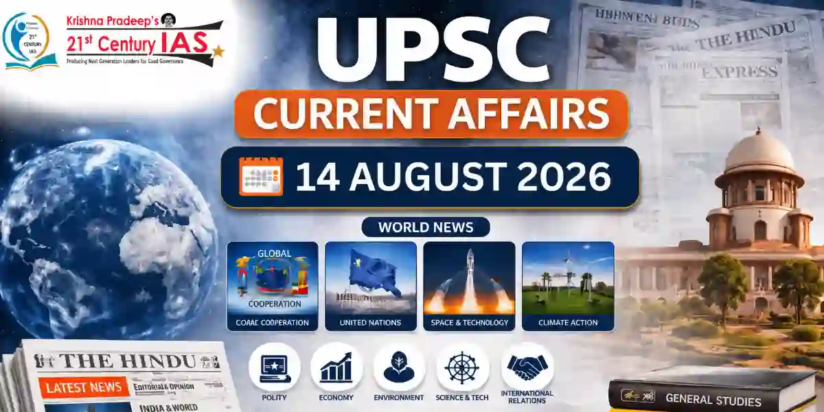 UPSC Current Affairs 14 August 2026 visual on India energy transition and natural farming