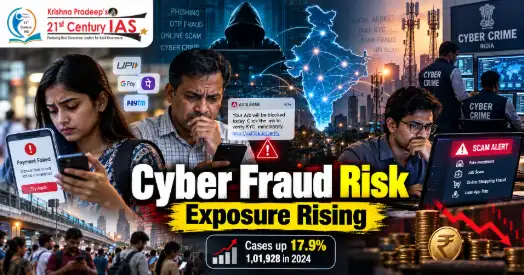 Cyber Fraud in India showing online scams, digital payments and financial risks faced by internet users