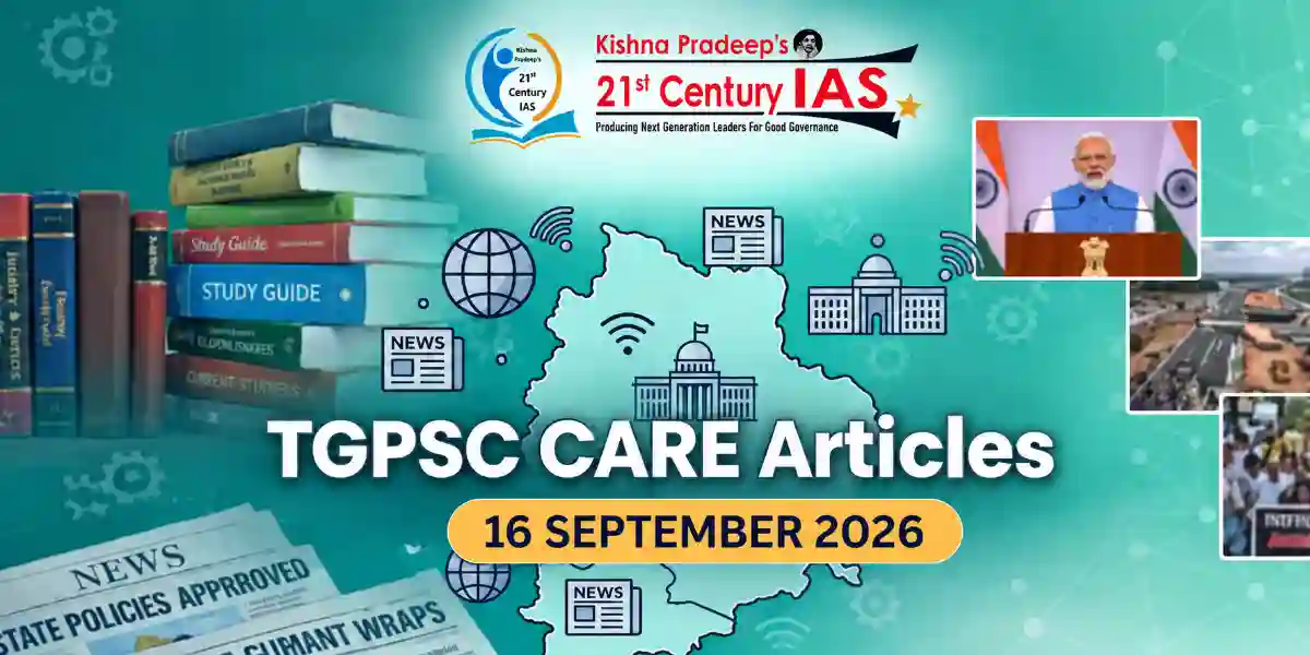 TGPSC Current Affairs 16th September 2026 visual highlighting Musi River rejuvenation and national policy updates