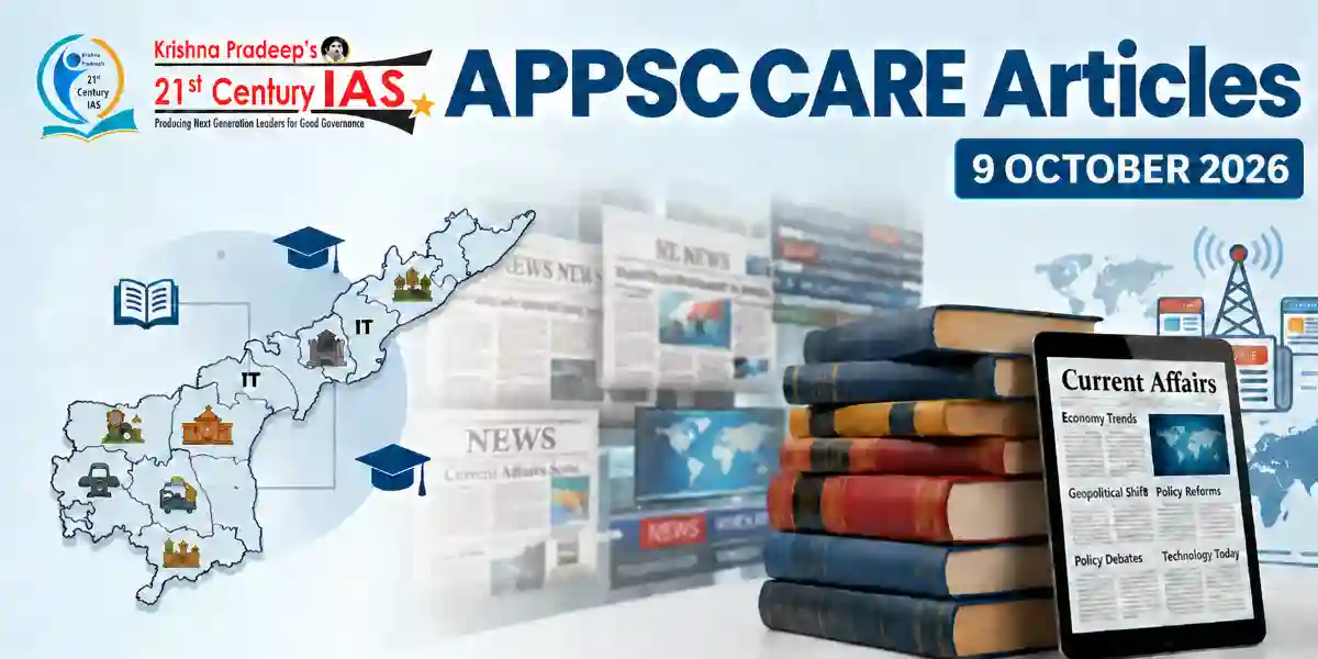 APPSC Current Affairs 9 October 2026 highlighting Andhra Pradesh's renewable energy award, additive manufacturing and US PERM restrictions.