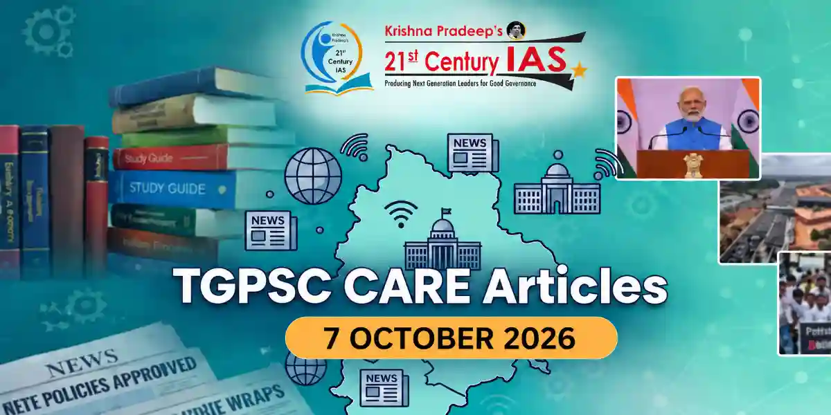 TGPSC Current Affairs 7 October 2026 featuring Thousand Pillar Temple restoration, SME Growth Fund and climate pollutants